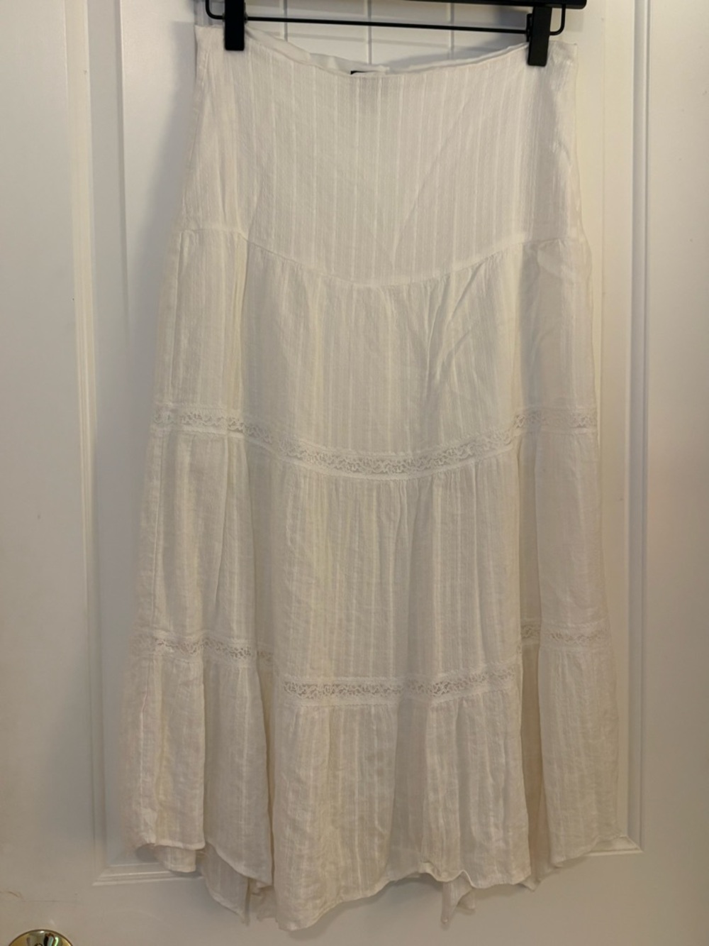 White Maxi Skirt – Lightweight Tiered Design